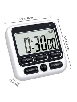Электронный таймер Kromatech JS-193 (бело-черный)