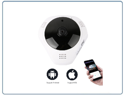 DBPOWER_SS. Потолочная- настенная WiFi видеокамера панорамная с DVR (fish_v380_W), HD 960P (V380 Pro)