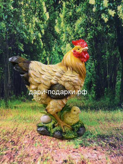 Курочка с цыпленком и яйцом 30*26см  1,1кг   полистоун Россия  1659/012779