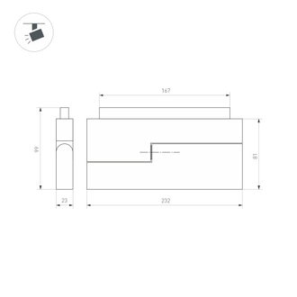 Светильник Arlight MAG-ORIENT-FLAT-FOLD-S230-12W  (BK, 80 deg, 48V)