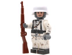 UnitedBricks WW2 German Winter Soldier (Kar98k) | Немецкий стрелок в зимнем камуфляже