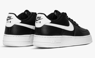 Nike Air Force 1 '07 Black White (Экокожа) сзади