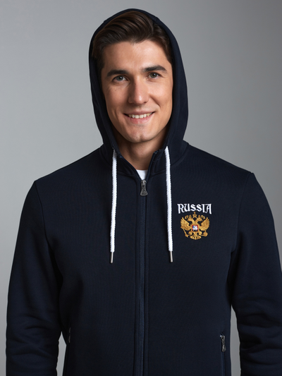 Теплый спортивный костюм мужской  12SKM-1028 (темно-синий)