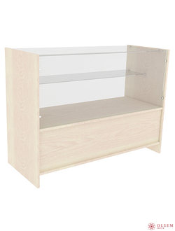 Прилавок со стеклом ПБСС 1200х500х900 мм (МОЛОЧНЫЙ ДУБ)