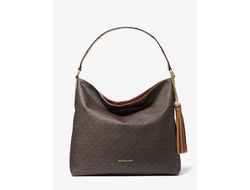 Сумка Michael Kors Shoulder с логотипом бренда коричневая