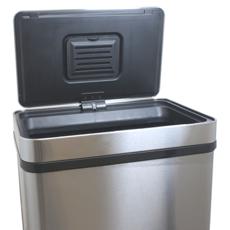 AGB-60M Ksitex Корзина сенсорная автоматическая с открывающейся крышкой 60 литров нержавеющая сталь AISI 410 Матовая