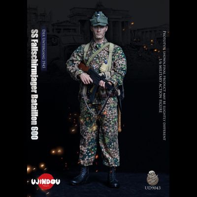 Немецкий десантник - Коллекционная ФИГУРА 1/6 WWII Fallschirmjager Bataillon 600 DER UNTERGANG 1945 (UD9043) - UJINDOU