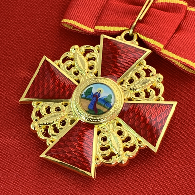 Орден Святой Анны 2-й степени, с бантом из муаровой ленты. Полноразмерная копия LUX! Лот № 94.