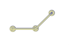 Поручень угловой (135°) 300х300 мм (3-х опорный)