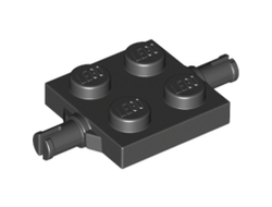 Plate, Modified 2 x 2 with Wheels Holder, Black (4600 / 460026 / 6371406 / 6482961)