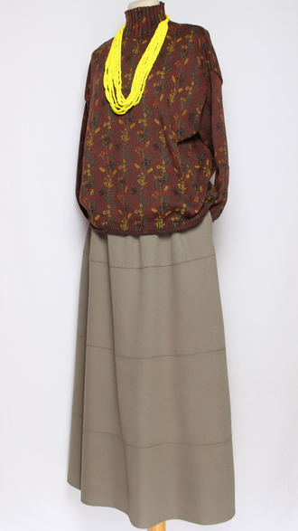 Юбка "ТРИКОТАЖ" хаки р.52-56