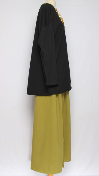 Джемпер Бохо хлопок "Цветок пайетки" яблоко, хаки, черный, желтый до р.54