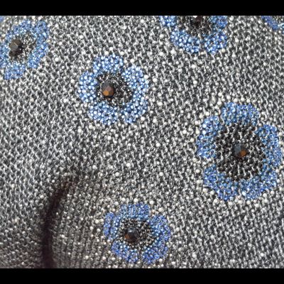 Шапка ушанка с украшениями стразами Vizio Италия 5342 антрацит