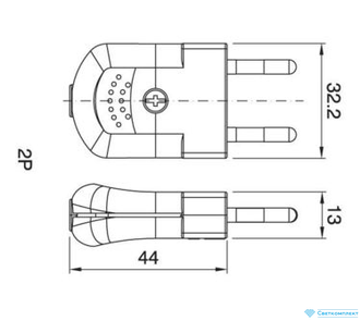 Вилка электрическая белая (Италия)