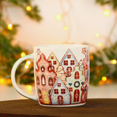 Набор «Пряничные домики»: кружка керамическая 350 мл, ложка
