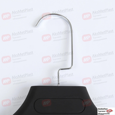 AM215 Вешалка-плечики для одежды с покрытием soft-touch цвет: черный L= 440 мм