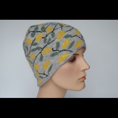 Шапка Vizio Италия 1032 CY с лимонами серая