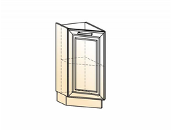 Шкаф рабочий концевой Мишель 45гр. L300 (1 дв. гл.) (эмаль)