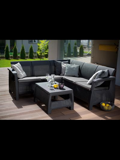 Комплект мебели угловой Корфу Релакс Сет графит