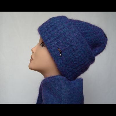 Голубая женская шапка с отворотом Vizio Италия 6547 CYR