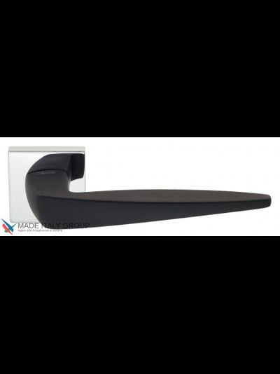 Дверная ручка Venezia Unique "MIAMI" полированный хром / черный (мягкое покрытие)