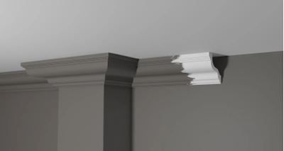 Потолочный плинтус DECOR-DIZAYN DD30, из дюрополимера, под покраску, ударопрочный, 2 метра