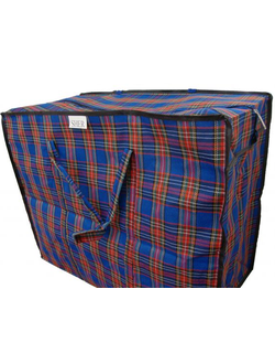 Сумка тканевая хозяйственная (шотландка) №2 70х53х29см, 110 литров