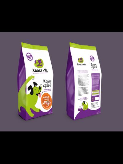 Корм сухой ХВОСТИУС курица с рисом для собак средних и крупных пород