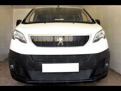 Защита радиатора Peugeot Expert 2018- (2 части) black центральные