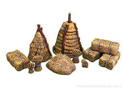 Hayricks and stacks of hay (PAINTED)