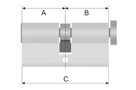 Параметры длины цилиндра, необходимые для подбора и изготовления замка