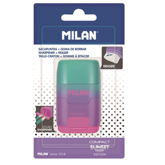 Ластик-точилка Milan COMPACT SUNSET ластик из синт каучука фиол-розовый