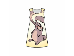 Платье 3D с полной запечаткой год Кролика №2