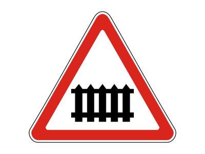 Знак дорожный 1.1 Железнодорожный переезд со шлагбаумом
