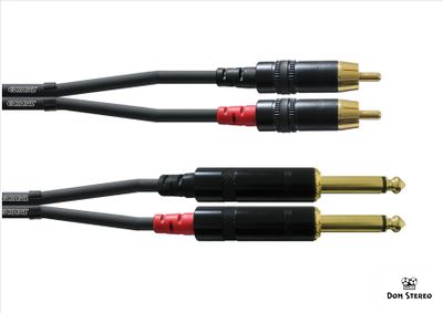 Фото кабеля Cordial CFU 1.5 PC кабель сдвоенный RCA—джек моно 6.3мм male