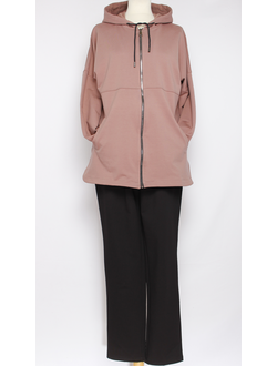 КОСТЮМ ЖАКЕТ НА МОЛНИИ И БРЮКИ "СПОРТ"  бежевый р.46-50