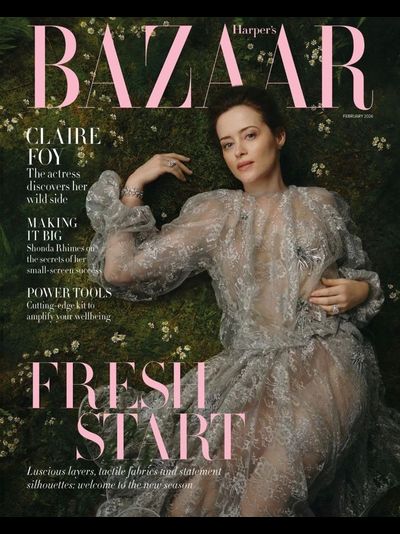 Harper's Bazaar UK Magazine February 2026 Claire Foy Cover + Elle UK Magazine, Intpressshop