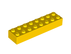 Brick 2 x 8, Yellow (3007 / 300724 / 4639693)