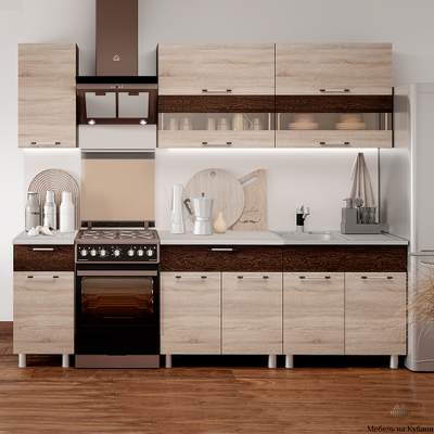 Монтана 2,0 м кухонный гарнитур Сонома / Венге