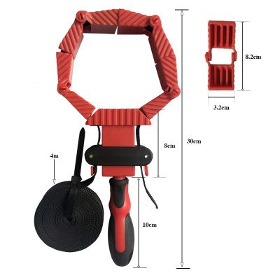 Ременная струбцина с угловыми упорами 4 м.