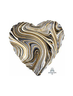 А Б/РИС СЕРДЦЕ 18" Мрамор Black