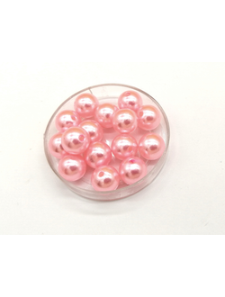 Бусины пластиковые под жемчуг 10 мм, цвет розовый