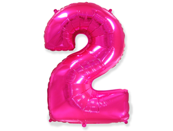 Фольгированная цифра - Малиновая