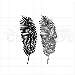 Штамп с большими листьями пальм