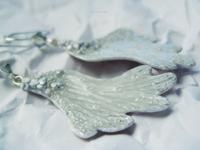 "Крылышки Облачной Феи", серьги в стиле фэнтези