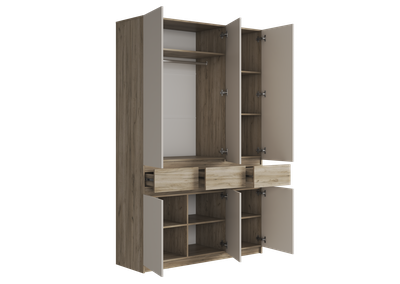 Бостон Шкаф ШК-002 трехстворчатый ЛДСП Дуб крафт серый/Кашемир