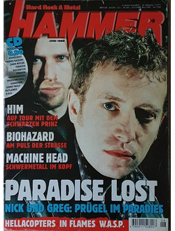 Metal Hammer Deutsch Magazine June 1999 Paradise Lost, Him, Иностранные журналы, Intpressshop