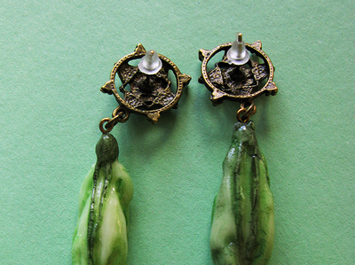 Нефритовый дух. Серьги в китайском стиле из холодного фарфора