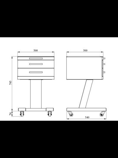 Столик стоматолога подкатной ССМ-2.0 Люкс