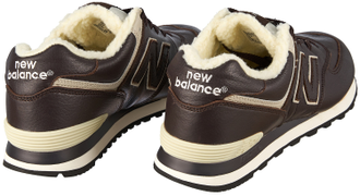 New Balance 574 Brown Leather с мехом